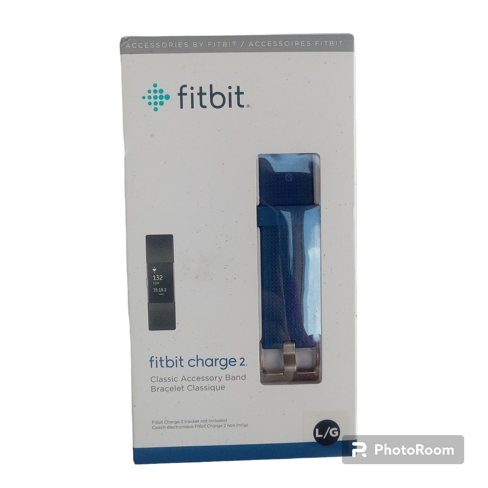 Authentic Fitbit Charge 2 Classic Accessory BAND Blue Large. NEW. Band Only.